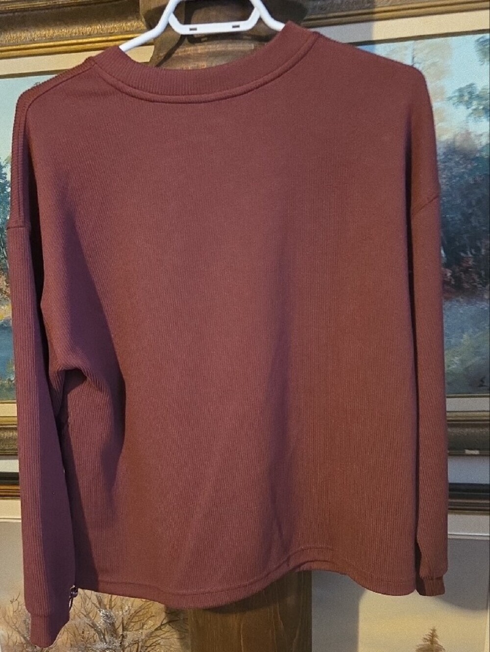 Mauve Ribbed Pullover Sweatshirt - Picture 3 of 6
